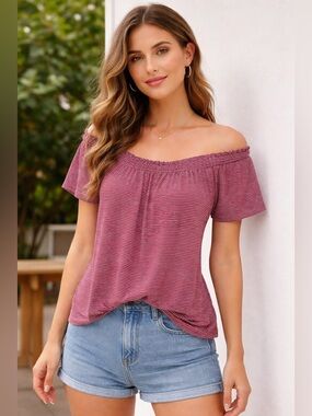 Off-Shoulder Striped Camisole